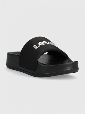 Pantofle na platformě Levi's černé