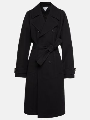 Βαμβακερό παλτό Bottega Veneta μαύρο
