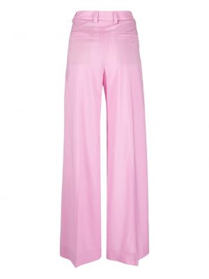 Spodnie wełniane relaxed fit Incotex różowe