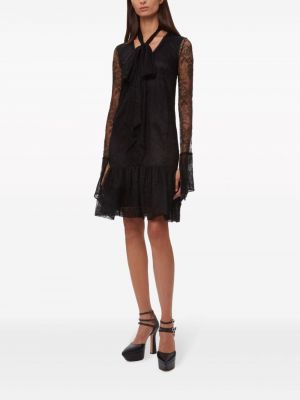 Spitzen geblümtes cocktailkleid mit v-ausschnitt Nina Ricci schwarz