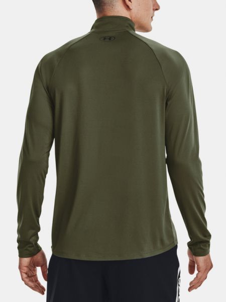 Tricou cu mânecă lungă cu fermoar Under Armour verde