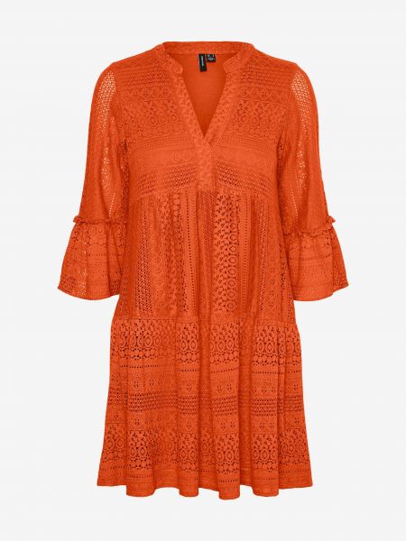 Trapez haljina s čipkom Vero Moda narančasta