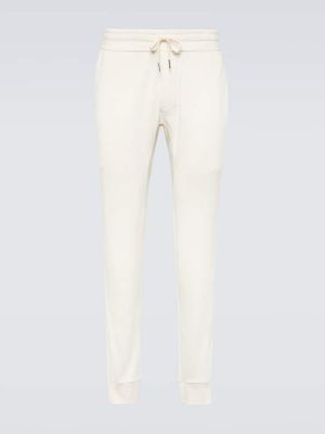 Pantaloni sport cu talie joasă Tom Ford alb