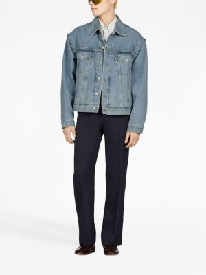 Jeansjacke mit stickerei Gucci blau