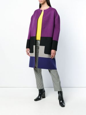 Oboustranný kabát Bottega Veneta fialový