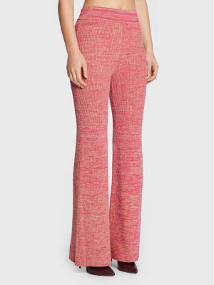 Плетени плетени спортни панталони slim Remain розово