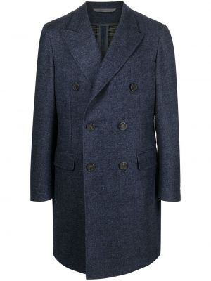 Μάλλινο παλτό Canali μπλε