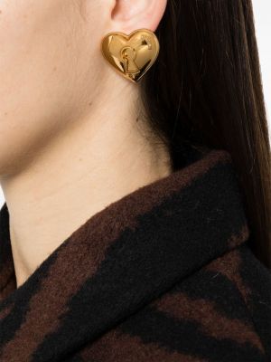Boucles d'oreilles à boucle de motif coeur Moschino doré
