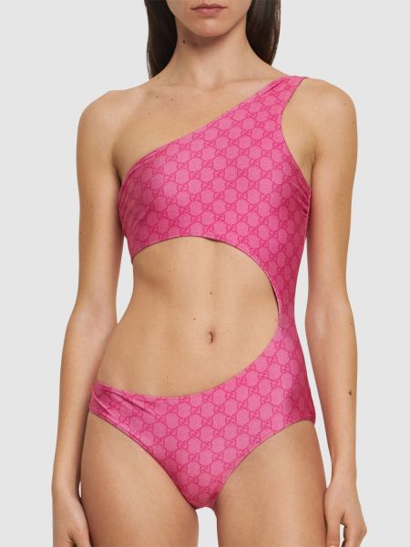 Jersey einteiliger badeanzug Gucci pink