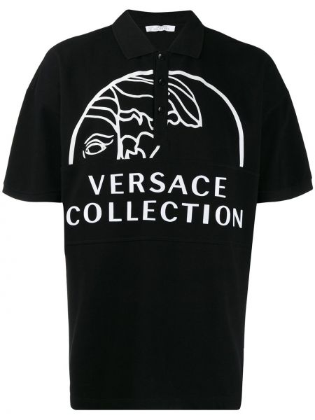 Polo con estampado Versace Collection negro