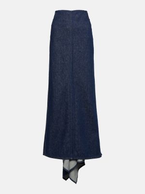Džínsová sukňa s nízkym pásom Magda Butrym modrá
