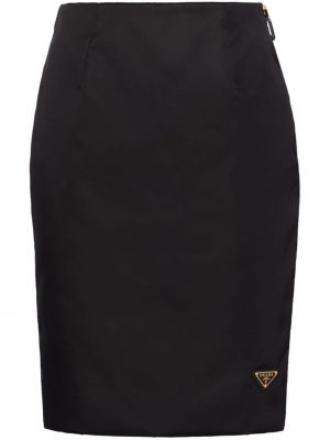 Nylónová puzdrová sukňa Prada čierna