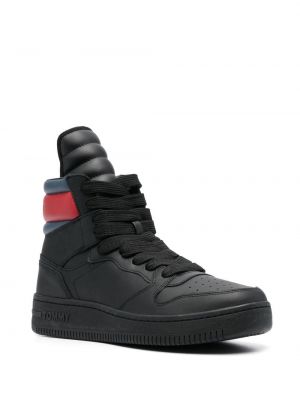 Sneakersy sznurowane koronkowe Tommy Jeans czarne