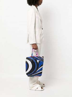 Beidseitig tragbare shopper handtasche Pucci blau