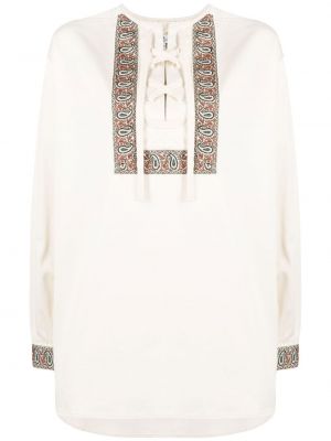 Сатенена блуза с пейсли десен Etro бяло