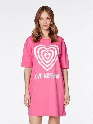 Laza szabású ruha Love Moschino rózsaszín