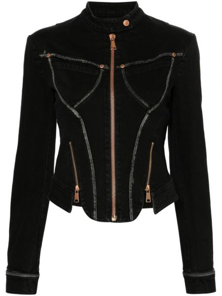 Lange jacke mit reißverschluss Versace Jeans Couture schwarz