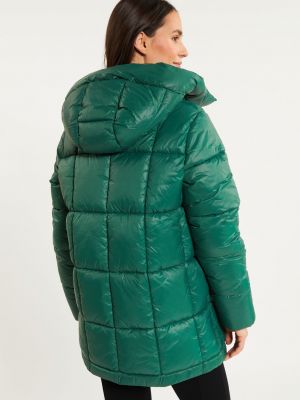 Prešívaná bunda s kapucňou Monnari zelená
