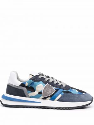 Sneakers con stampa camouflage Philippe Model Paris blu