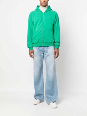 Kapučdžemperis ar rāvējslēdzēju ar apdruku Erl zaļš