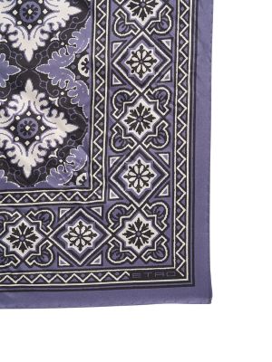 Pañuelo de seda con estampado Etro azul