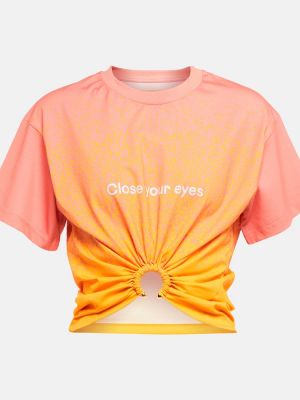Bavlnené tričko Paco Rabanne oranžová