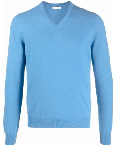 Jersey de cachemir con escote v de tela jersey Malo azul