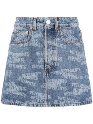 Spódnica jeansowa z nadrukiem Vetements