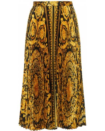 Spódnica midi z nadrukiem plisowana Versace