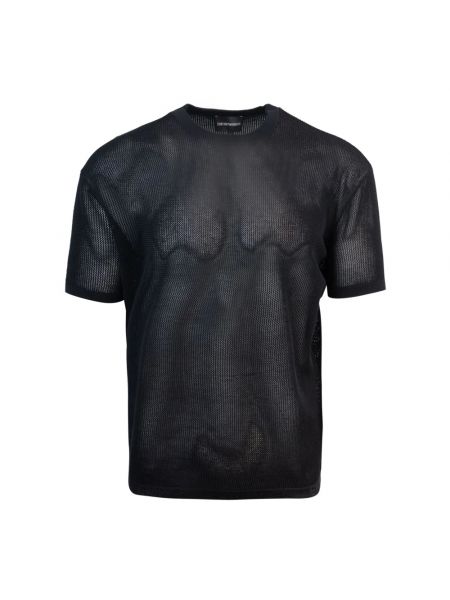 Koszulka żakardowa Emporio Armani czarna