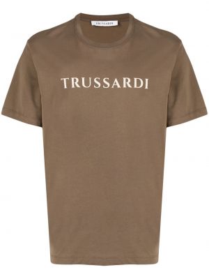 Tricou din bumbac cu imagine Trussardi
