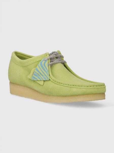 Cipele od brušene kože Clarks Originals zelena