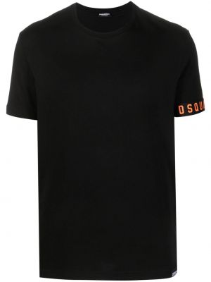 T-shirt con stampa con scollo tondo Dsquared2 nero