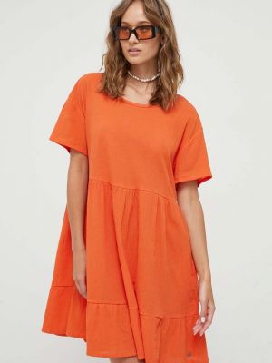 Oversized bavlněné mini šaty Roxy oranžové