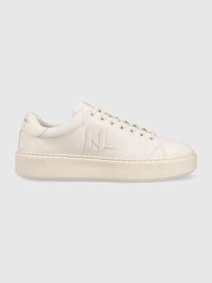 Karl Lagerfeld bőr sportcipő MAXI KUP bézs, KL52217