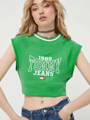 Топ Tommy Jeans зелено