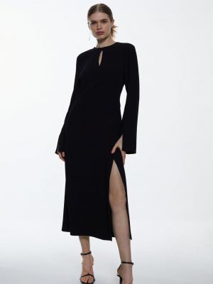 Расклешенное платье с длинным рукавом Karen Millen черное