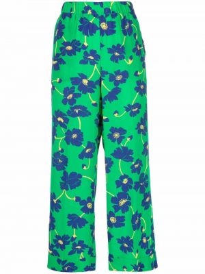 Pantaloni a fiori P.a.r.o.s.h. verde