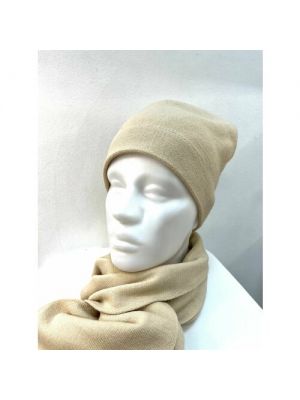 Комплект бини FORTI Комплект шапка + шарф женский зимний зимний, шерсть, OneSize бежевый
