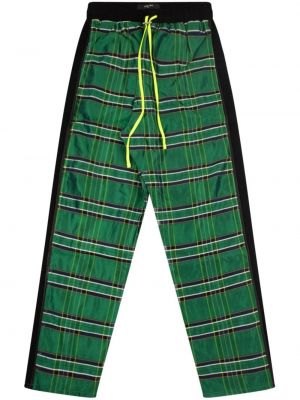 Pantalon en soie à carreaux Amiri vert