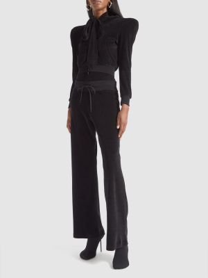 Pantalones de terciopelo‏‏‎ de algodón de tela jersey Balenciaga negro