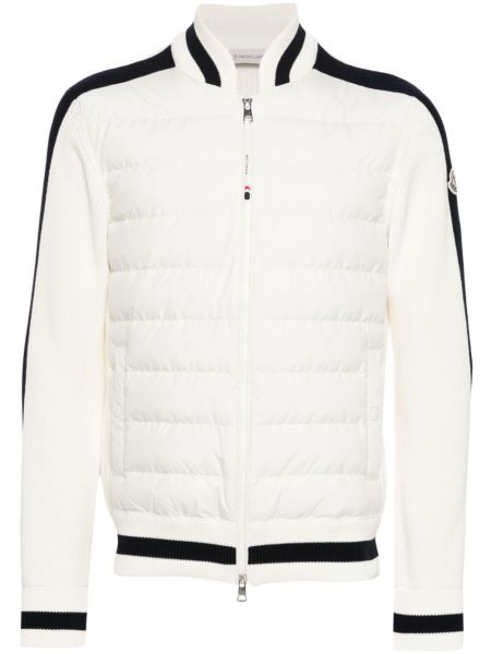 Pernata jakna s patentnim zatvaračem Moncler bijela