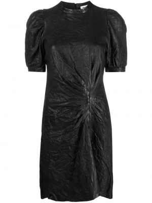 Robe trapèze en cuir avec manches courtes Zadig&voltaire noir