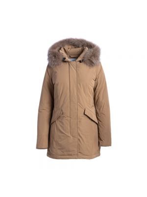Płaszcz zimowy casual sportowy Woolrich brązowy