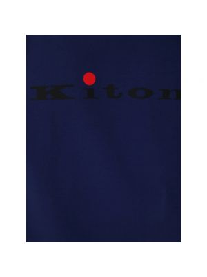 Jersey de tela jersey de cuello redondo Kiton azul