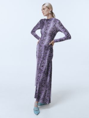 Vestido de estampado de serpiente Sfera violeta