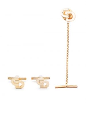 Boutons de manchette à boutons Christian Dior doré