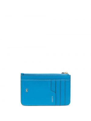 Kožená peněženka s potiskem Anya Hindmarch modrá