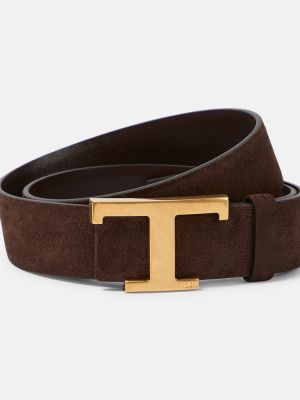 Cinturón de ante de cuero Tod's marrón