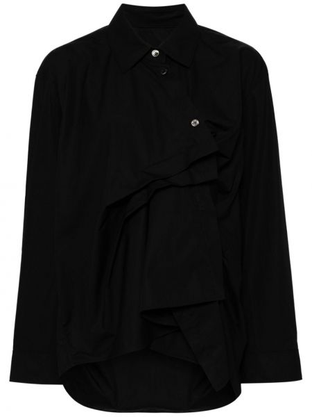 Памучна блуза Jnby черно
